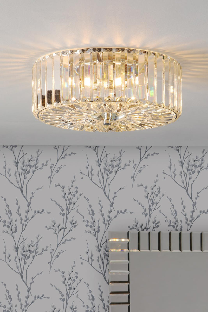 Laura Ashley Fernhurst Large 3 Light Flush Crystal & Polished Chrome  • LA3756211-Q