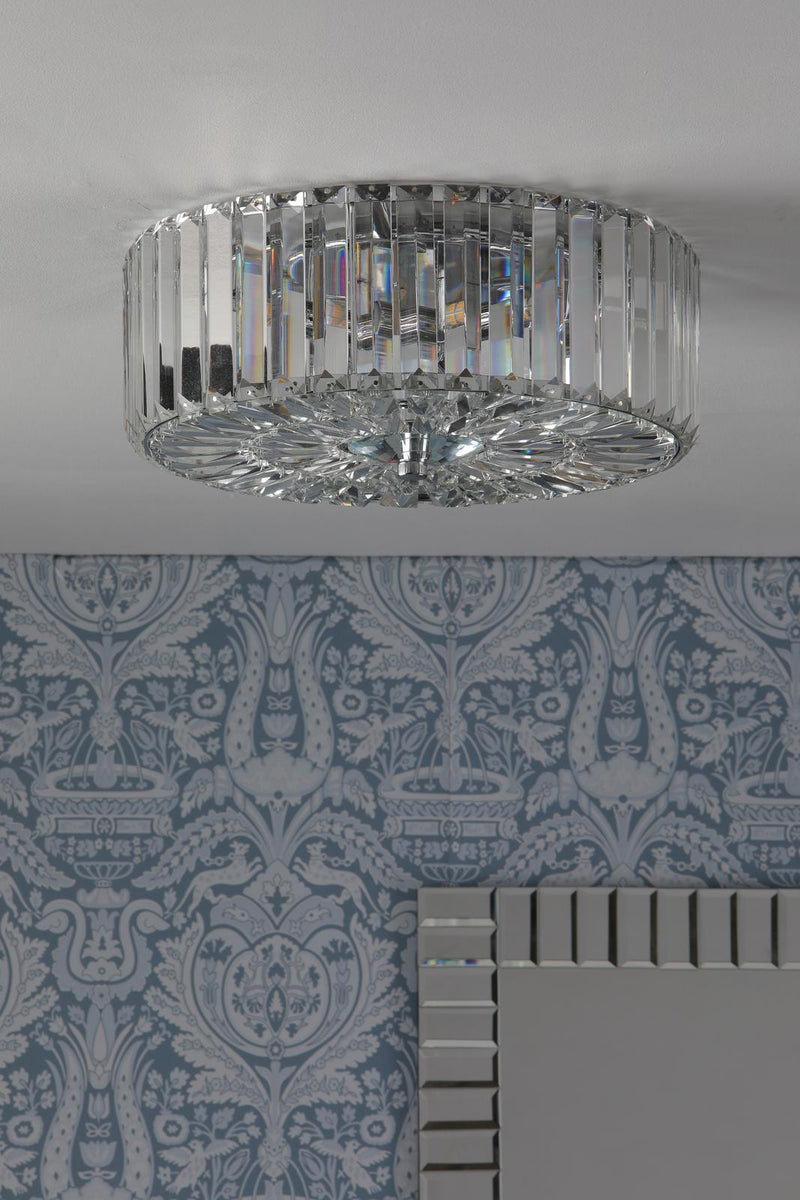 Laura Ashley Fernhurst Large 3 Light Flush Crystal & Polished Chrome  • LA3756211-Q