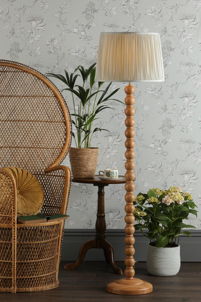 Laura Ashley Maria Floor Lamp Wood & Antique Brass Base Only • LA3756213-Q