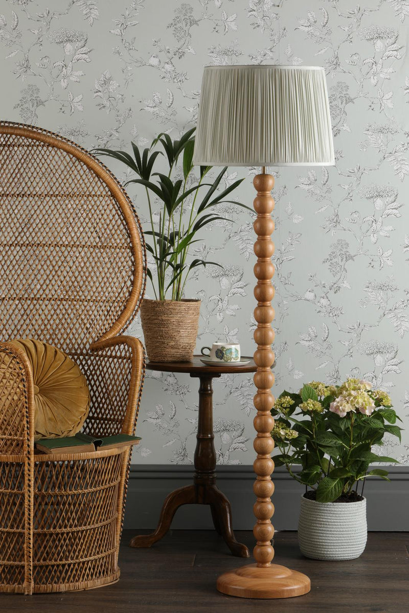 Laura Ashley Maria Floor Lamp Wood & Antique Brass Base Only • LA3756213-Q