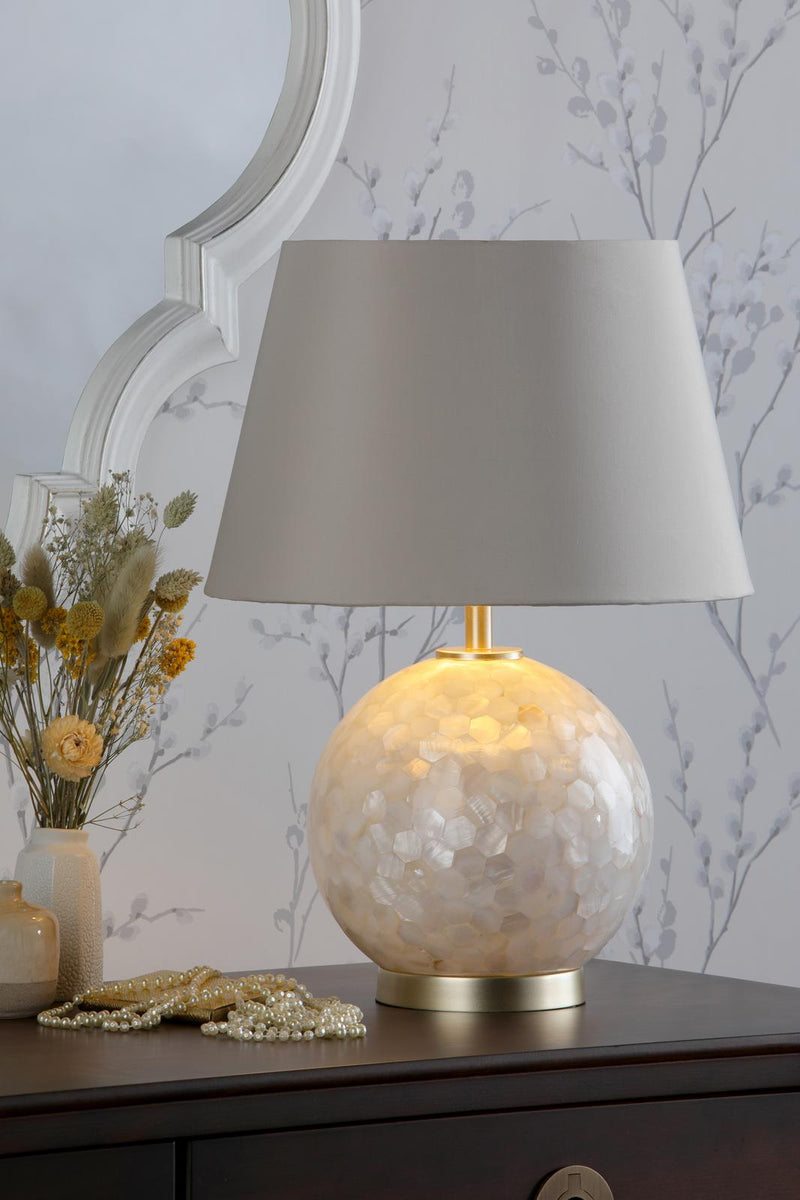 Laura Ashley Mathern Table Lamp Cream and Champagne With Shade • LA3756214-Q