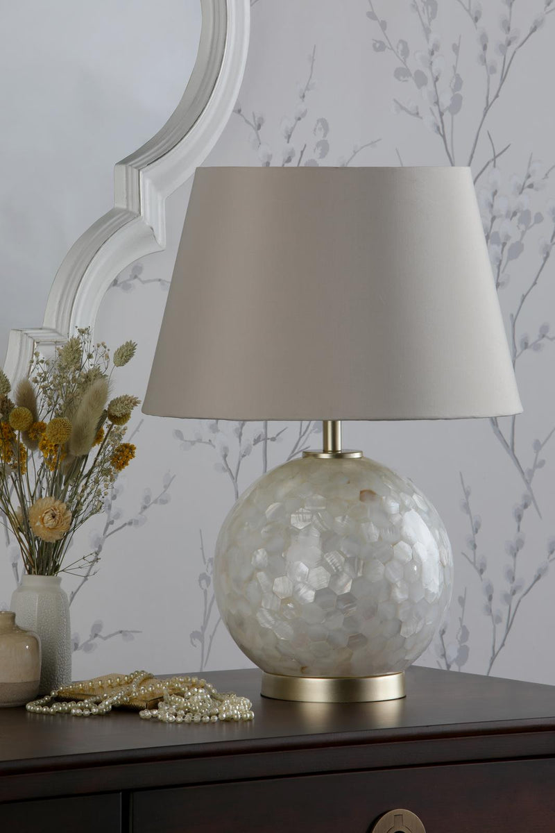 Laura Ashley Mathern Table Lamp Cream and Champagne With Shade • LA3756214-Q