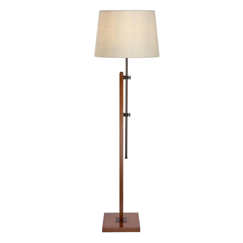 Laura Ashley Burdale Adjustable Floor Lamp Dark Wood & Industrial Brass Base Only • LA3756225-Q