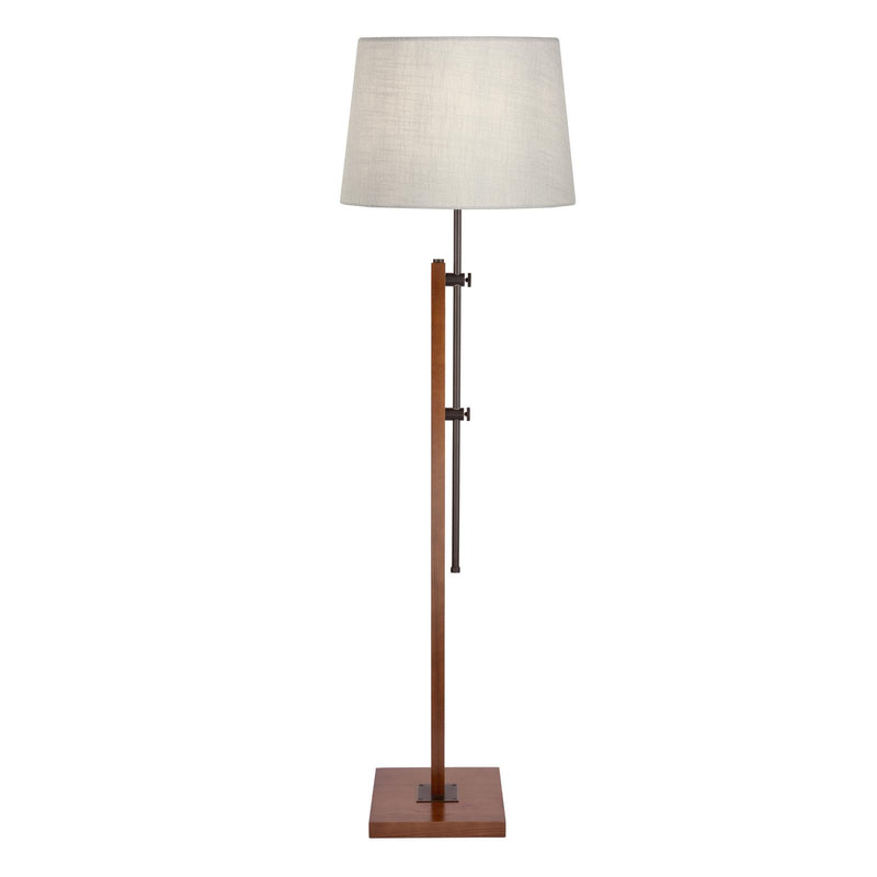 Laura Ashley Burdale Adjustable Floor Lamp Dark Wood & Industrial Brass Base Only • LA3756225-Q