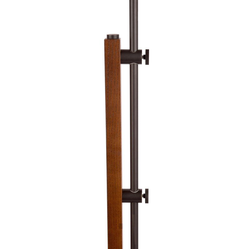 Laura Ashley Burdale Adjustable Floor Lamp Dark Wood & Industrial Brass Base Only • LA3756225-Q