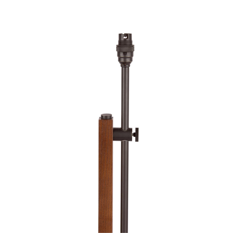 Laura Ashley Burdale Adjustable Floor Lamp Dark Wood & Industrial Brass Base Only • LA3756225-Q