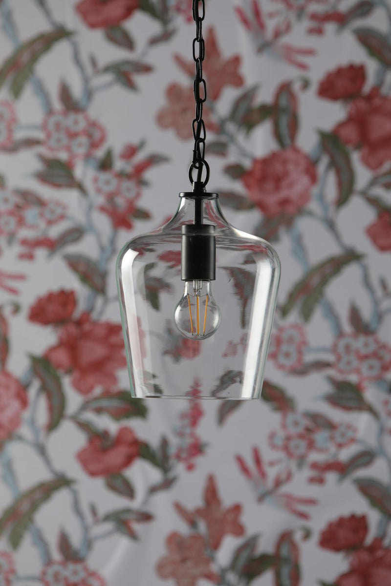 Laura Ashley Ockley Bottle Pendant Glass & Matt Black  • LA3756227-Q