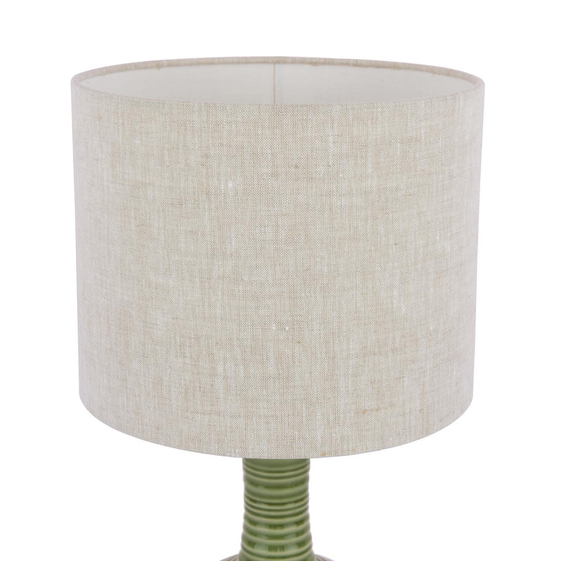 Laura Ashley Padley Table Lamp Green Ceramic & Antique Brass With Shade • LA3756231-Q