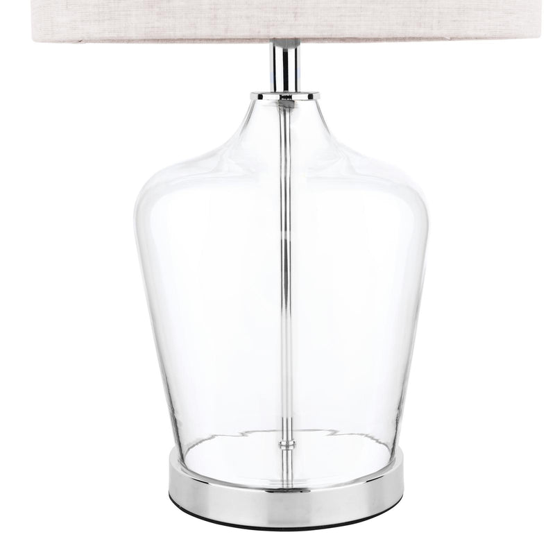 Laura Ashley Ockley Touch Table Lamp Polished Chrome & Glass With Shade • LA3756233-Q