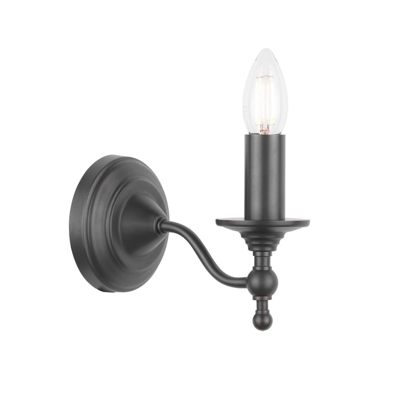 Laura Ashley Ludchurch Single Wall Light Industrial Black Bracket Only • LA3756243-Q