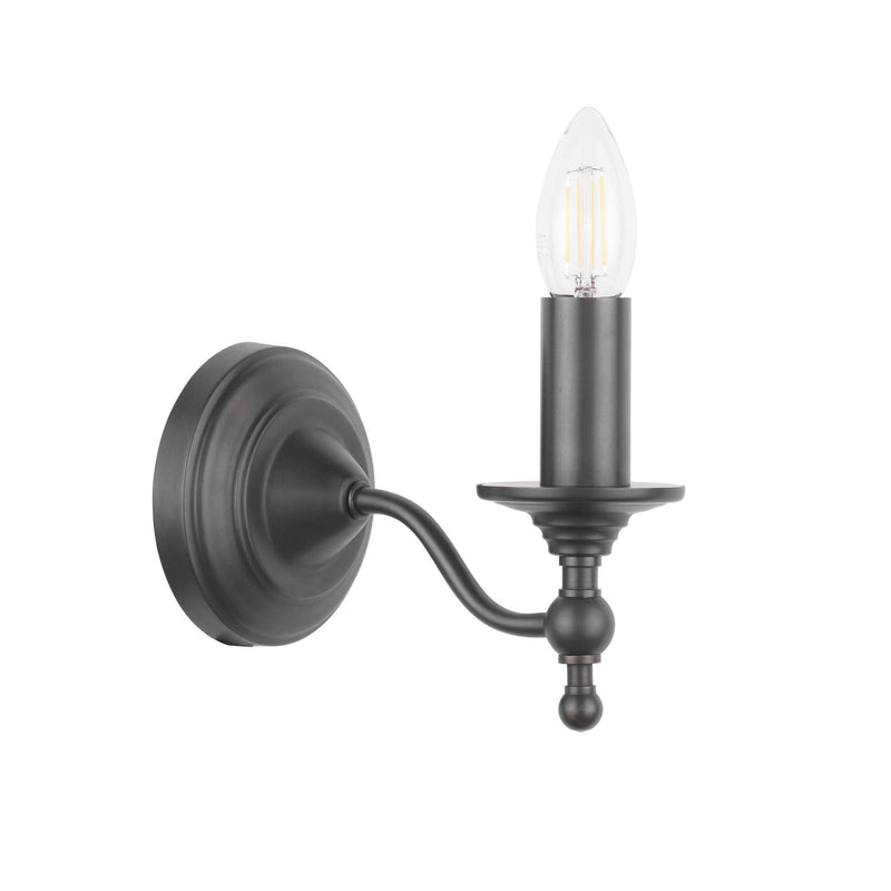 Laura Ashley Ludchurch Single Wall Light Industrial Black Bracket Only • LA3756243-Q
