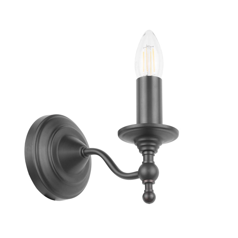 Laura Ashley Ludchurch Single Wall Light Industrial Black Bracket Only • LA3756243-Q