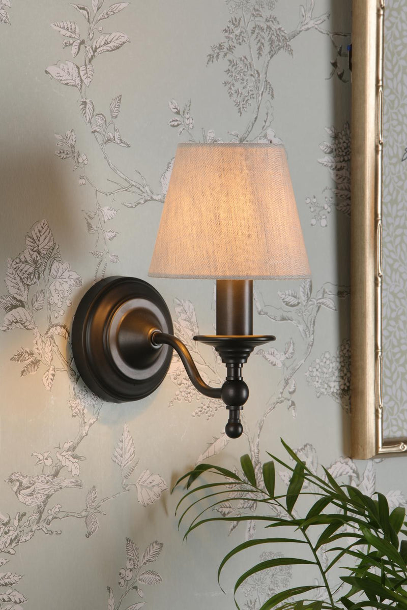 Laura Ashley Ludchurch Single Wall Light Industrial Black Bracket Only • LA3756243-Q