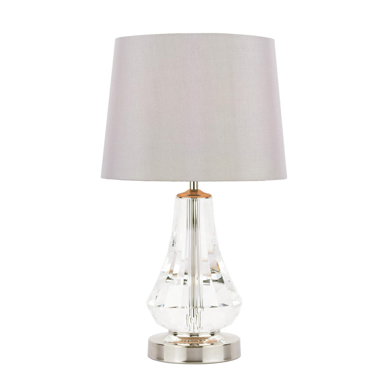 Laura Ashley Humby Touch Table Lamp Crystal & Polished Nickel With Shade • LA3756244-Q