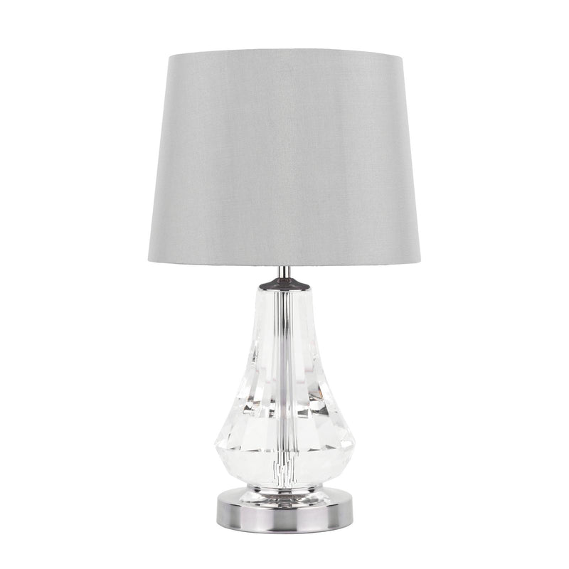 Laura Ashley Humby Touch Table Lamp Crystal & Polished Nickel With Shade • LA3756244-Q
