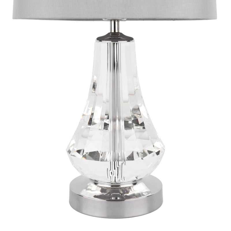 Laura Ashley Humby Touch Table Lamp Crystal & Polished Nickel With Shade • LA3756244-Q
