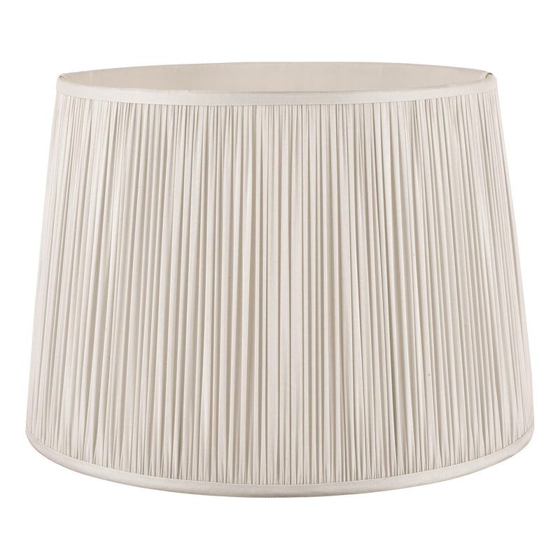 Laura Ashley Hemsley Pleated Silk Empire Drum Shade Silver 35cm/14 Inch • LA3756305-Q