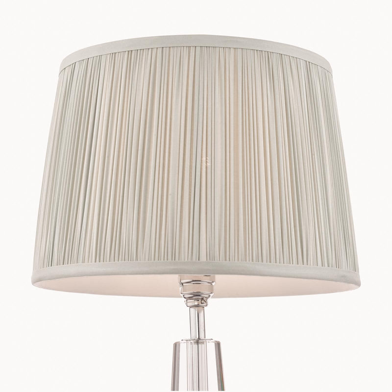 Laura Ashley Hemsley Pleated Silk Empire Drum Shade Silver 35cm/14 Inch • LA3756305-Q