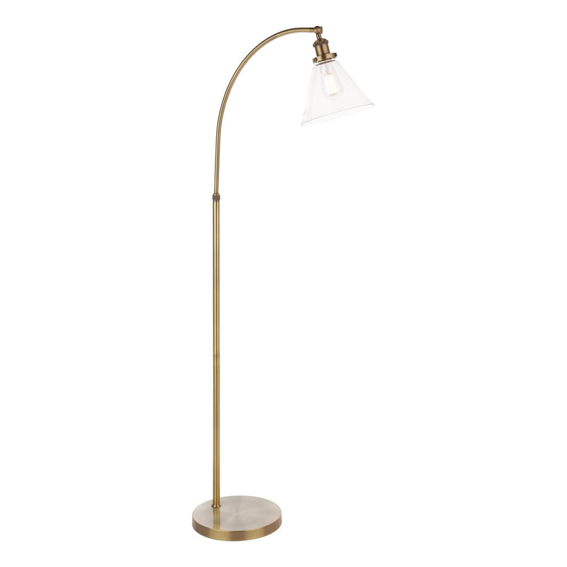 Laura Ashley Isaac Floor Lamp Antique Brass and Glass • LA3756313-Q