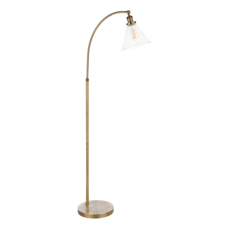 Laura Ashley Isaac Floor Lamp Antique Brass and Glass • LA3756313-Q