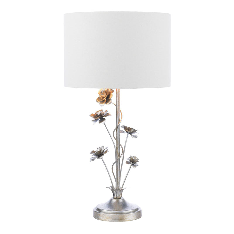 Laura Ashley Lyndale Table Lamp Distressed Silver Leaf With Shade • LA3756319-Q