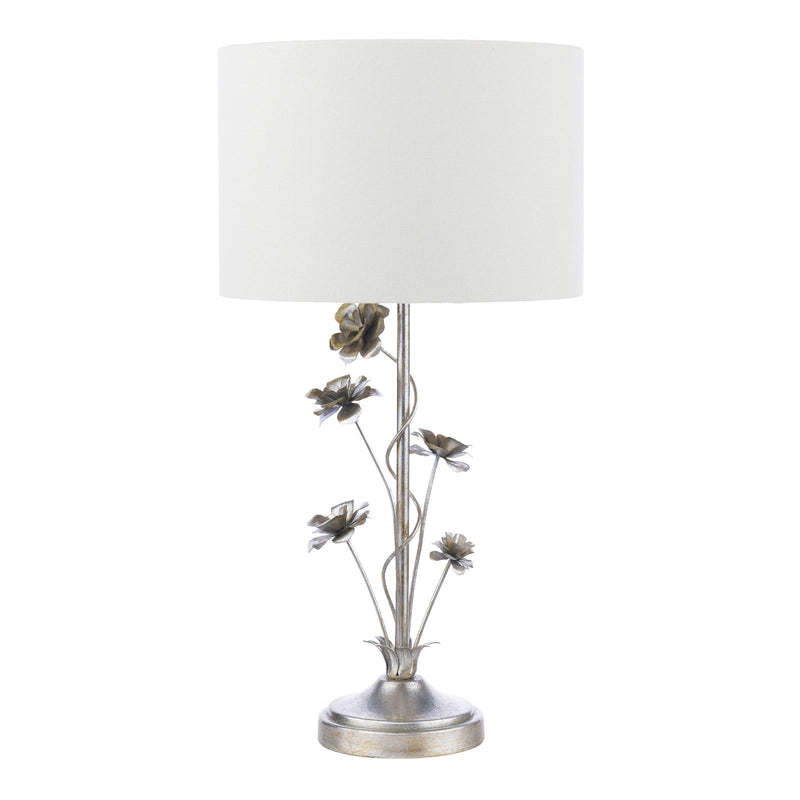 Laura Ashley Lyndale Table Lamp Distressed Silver Leaf With Shade • LA3756319-Q