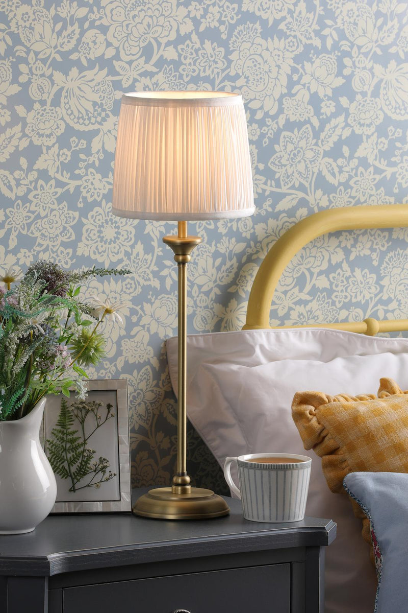 Laura Ashley Hemsley Table Lamp Matt Antique Brass With Shade • LA3756320-Q