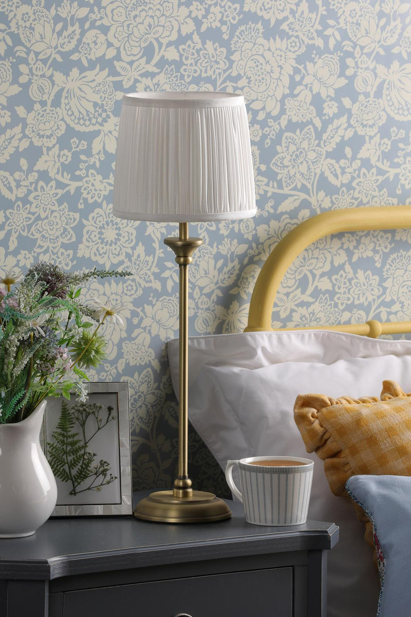 Laura Ashley Hemsley Table Lamp Matt Antique Brass With Shade • LA3756320-Q