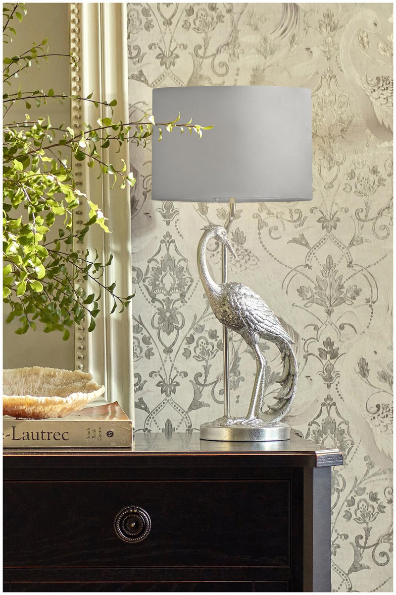 Laura Ashley Tregaron Table Lamp Silver With Shade • LA3756326-Q