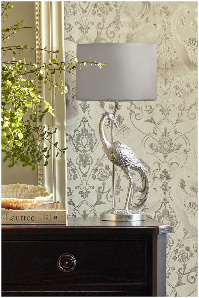 Laura Ashley Tregaron Table Lamp Silver With Shade • LA3756326-Q