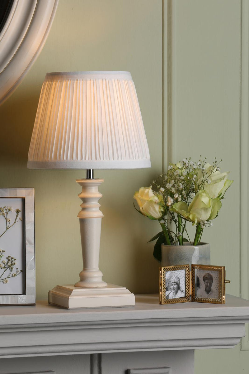 Laura Ashley Tate Twin Pack Table Lamp Distressed Wood With Shade • LA3756329-Q
