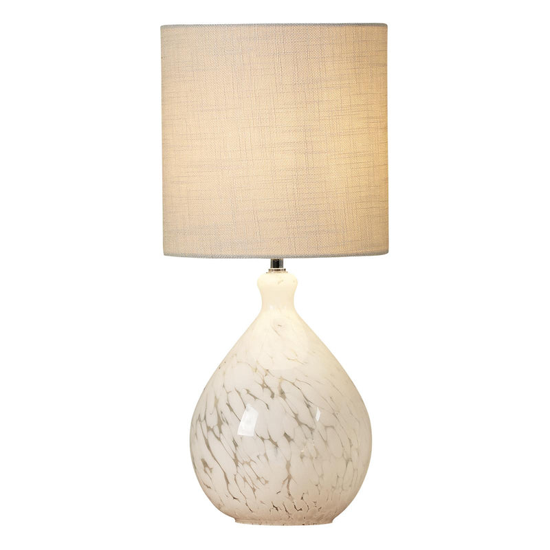 Laura Ashley Confetti Table Lamp White Glass and Polished Chrome With Shade • LA3756332-Q
