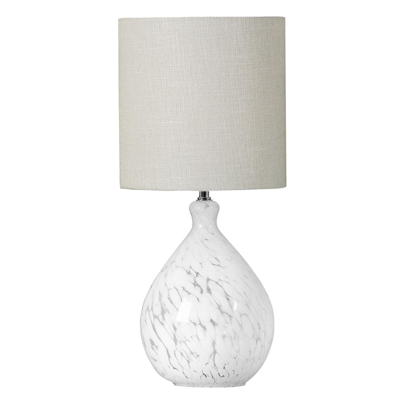 Laura Ashley Confetti Table Lamp White Glass and Polished Chrome With Shade • LA3756332-Q