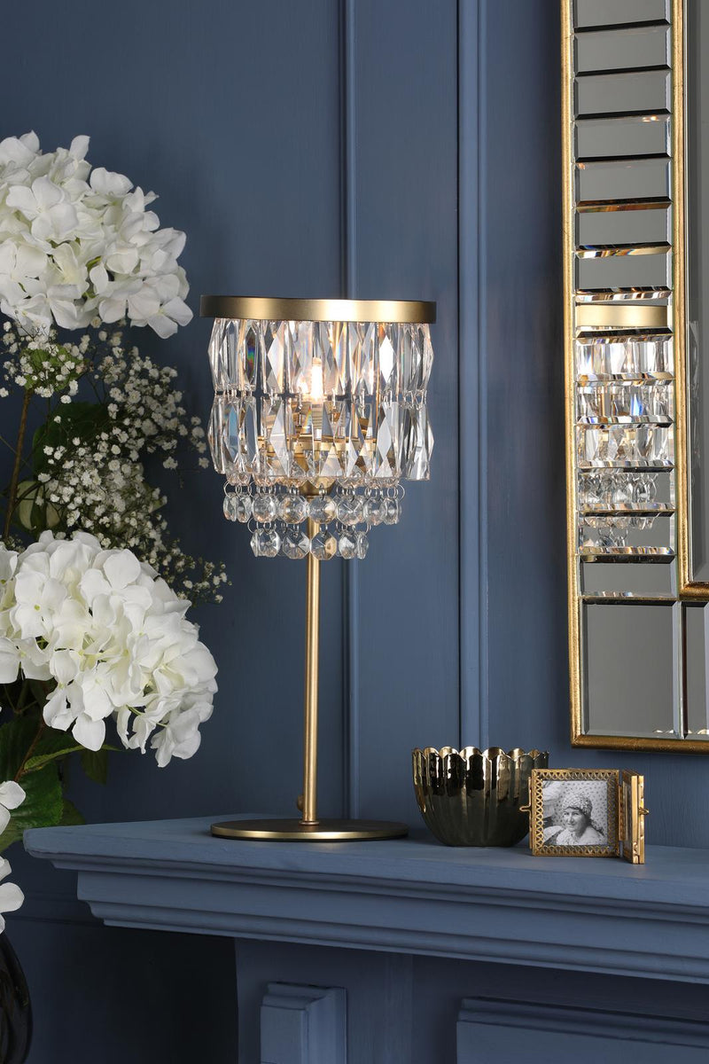 Laura Ashley Rhosill Table Lamp Crystal and Matt Antique Brass • LA3756358-Q