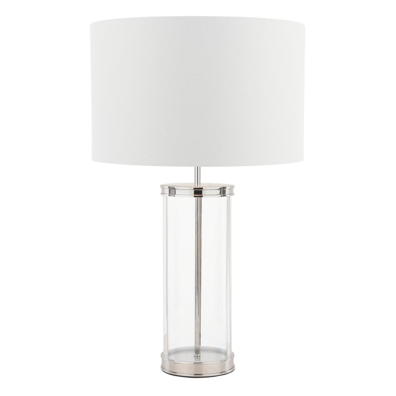 Laura Ashley Harrington Large Table Lamp Polished Nickel and Glass With Shade • LA3756382-Q