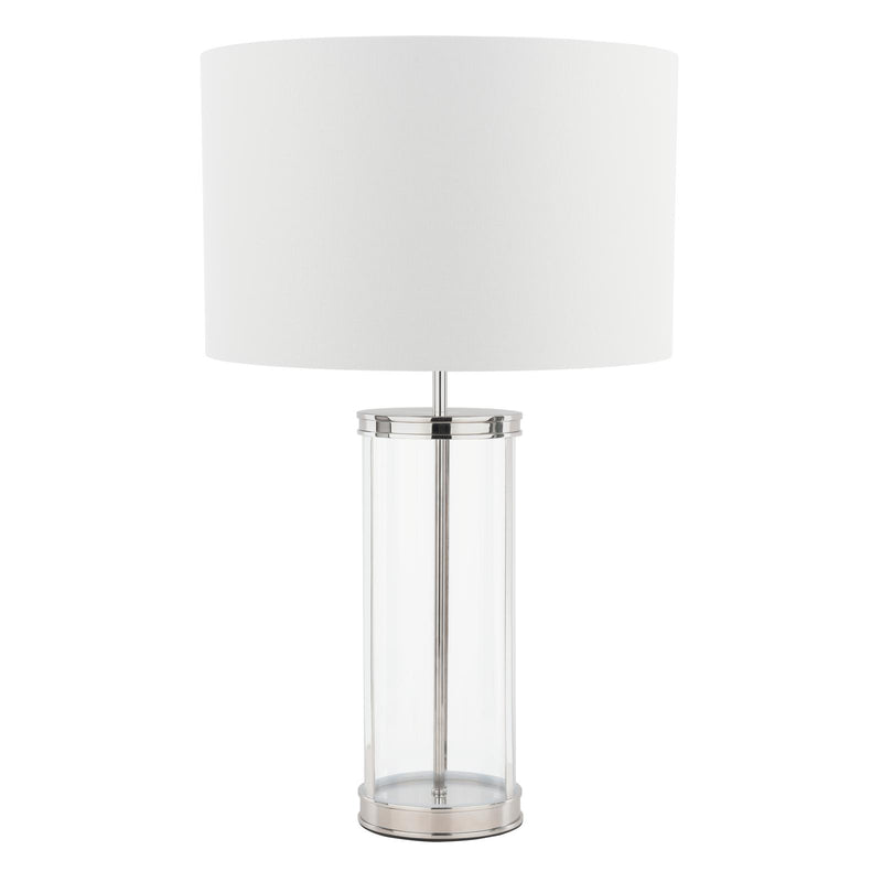 Laura Ashley Harrington Large Table Lamp Polished Nickel and Glass With Shade • LA3756382-Q