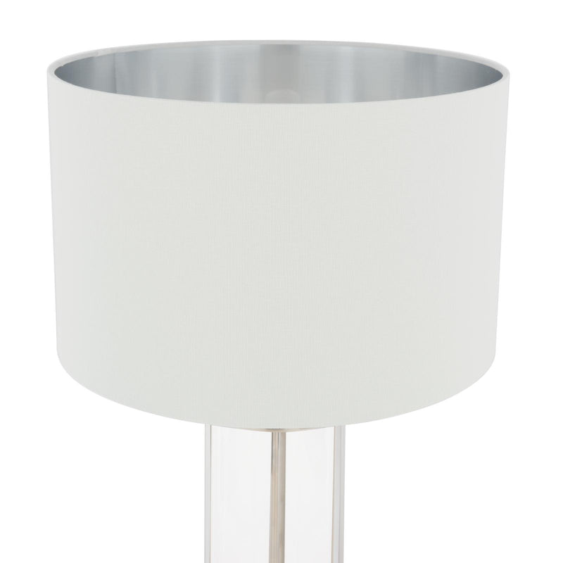 Laura Ashley Harrington Large Table Lamp Polished Nickel and Glass With Shade • LA3756382-Q