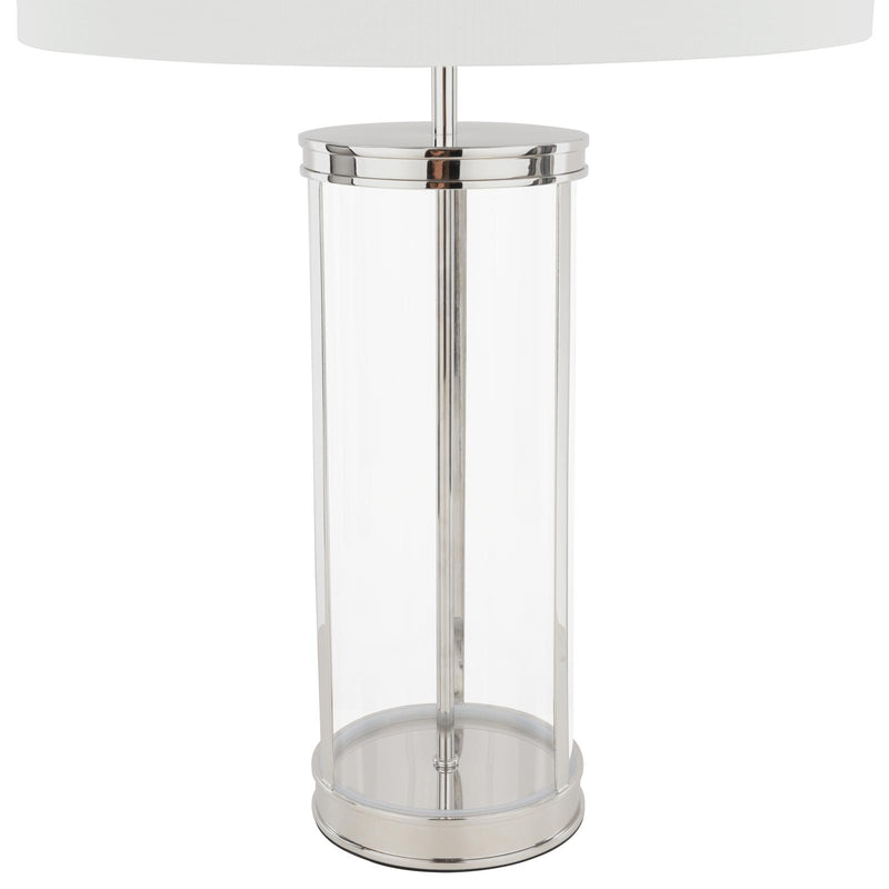 Laura Ashley Harrington Large Table Lamp Polished Nickel and Glass With Shade • LA3756382-Q