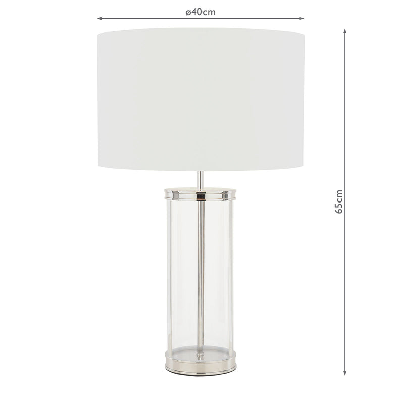 Laura Ashley Harrington Large Table Lamp Polished Nickel and Glass With Shade • LA3756382-Q