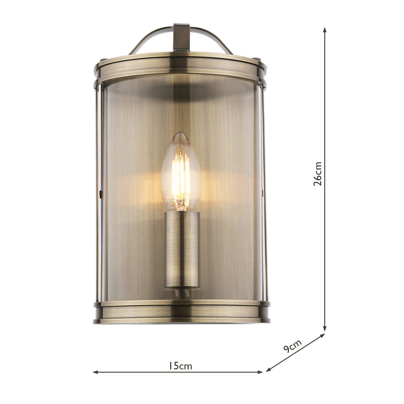 Laura Ashley Harrington Wall Light Antique Brass and Glass • LA3756383-Q