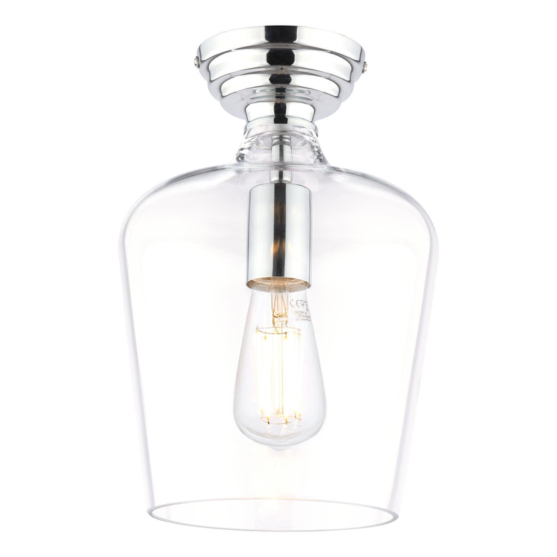 Laura Ashley Ockley Semi-Flush Polished Chrome and Glass • LA3756387-Q