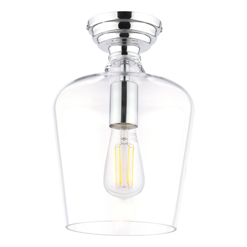 Laura Ashley Ockley Semi-Flush Polished Chrome and Glass • LA3756387-Q