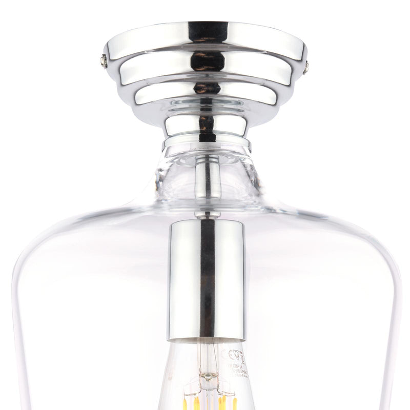 Laura Ashley Ockley Semi-Flush Polished Chrome and Glass • LA3756387-Q