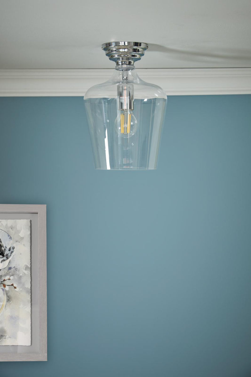 Laura Ashley Ockley Semi-Flush Polished Chrome and Glass • LA3756387-Q