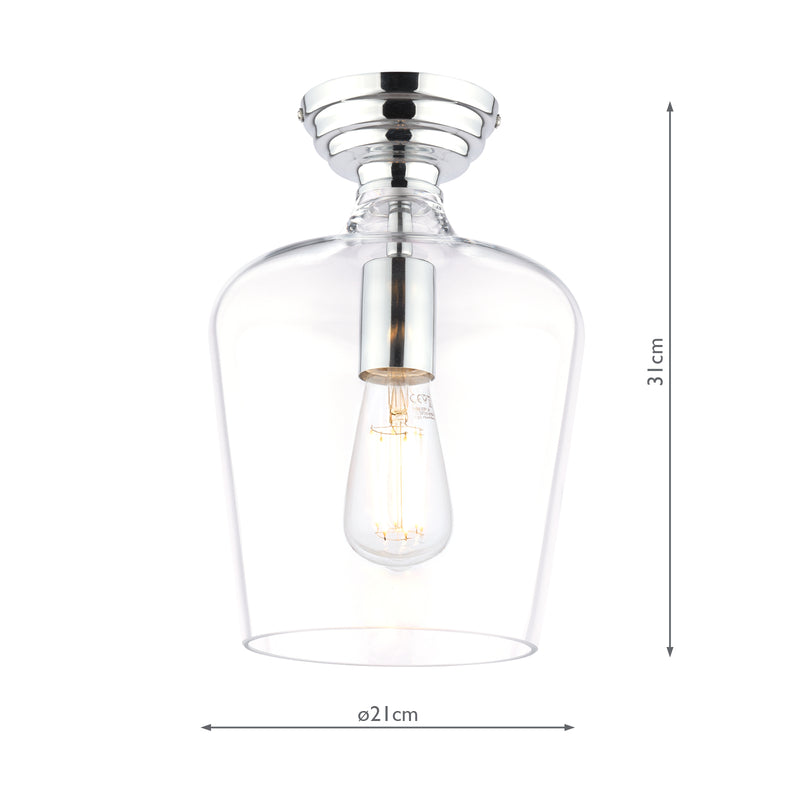 Laura Ashley Ockley Semi-Flush Polished Chrome and Glass • LA3756387-Q