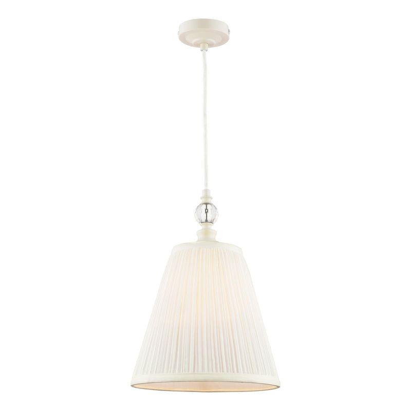 Laura Ashley Ellis Pendant Satin Cream and Crystal With Shade • LA3756389-Q