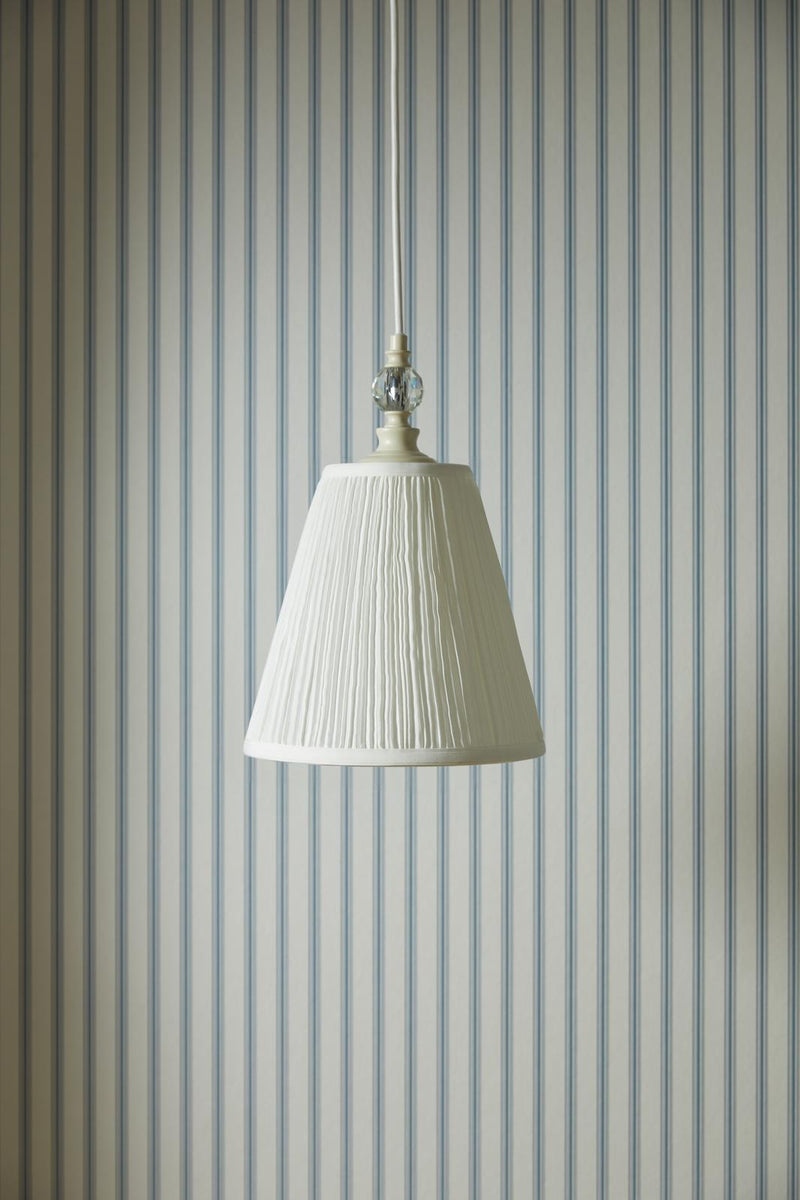Laura Ashley Ellis Pendant Satin Cream and Crystal With Shade • LA3756389-Q