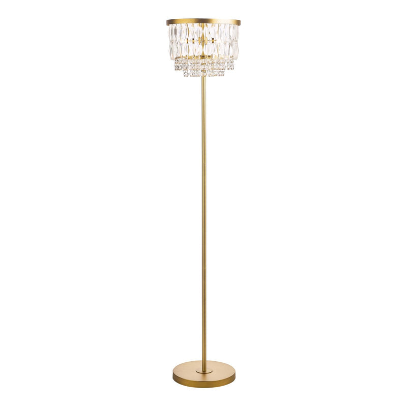 Laura Ashley Rhosill 3 Light Floor Lamp Crystal and Matt Antique Brass • LA3756390-Q