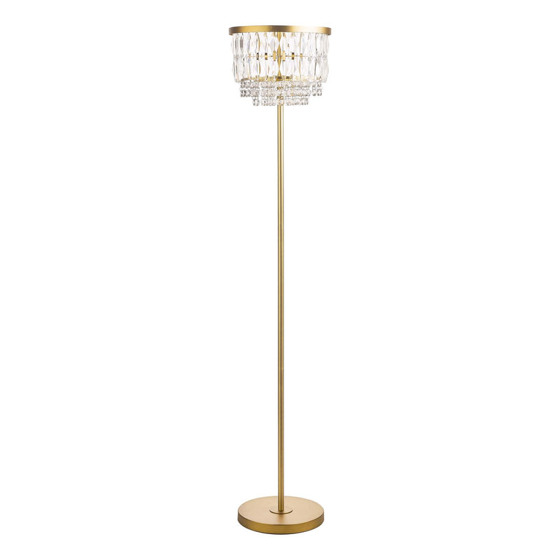 Laura Ashley Rhosill 3 Light Floor Lamp Crystal and Matt Antique Brass • LA3756390-Q