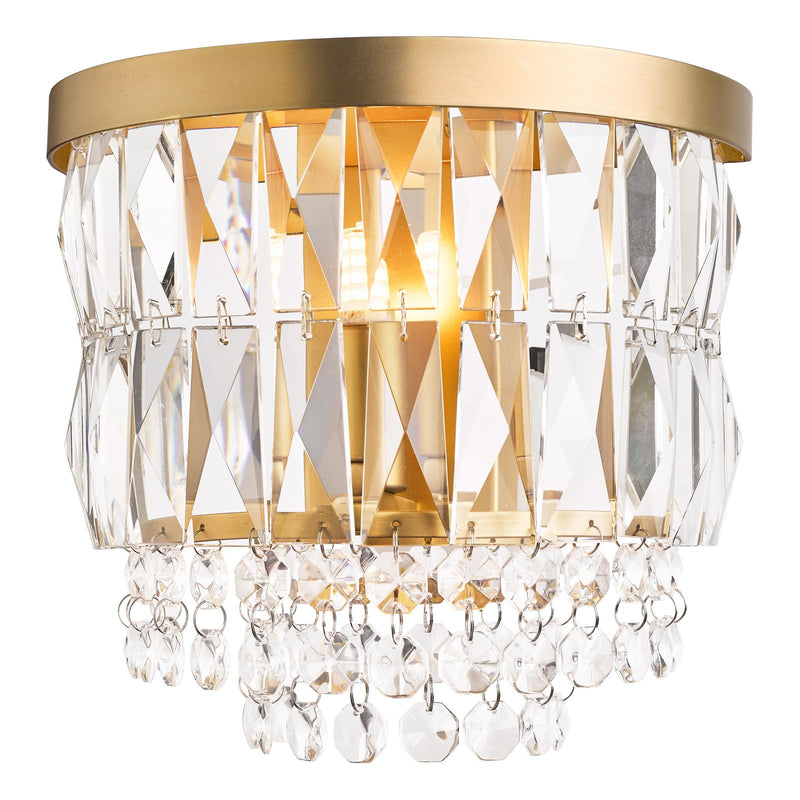 Laura Ashley Rhosill Wall Light Crystal and Matt Antique Brass • LA3756391-Q